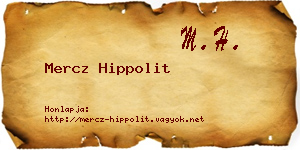 Mercz Hippolit névjegykártya